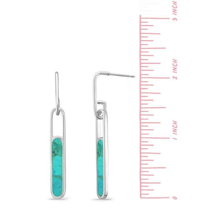 Turquoise Alina Bezel Earrings