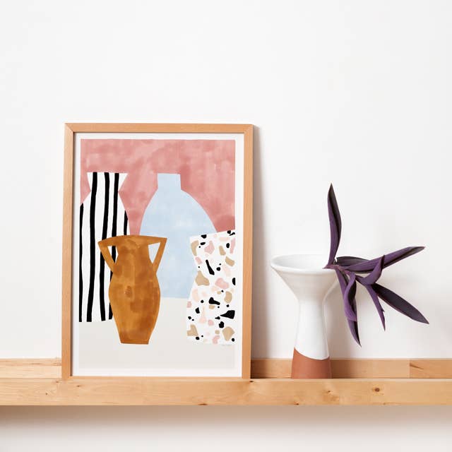 VASES TERRACE: A4 Art Print