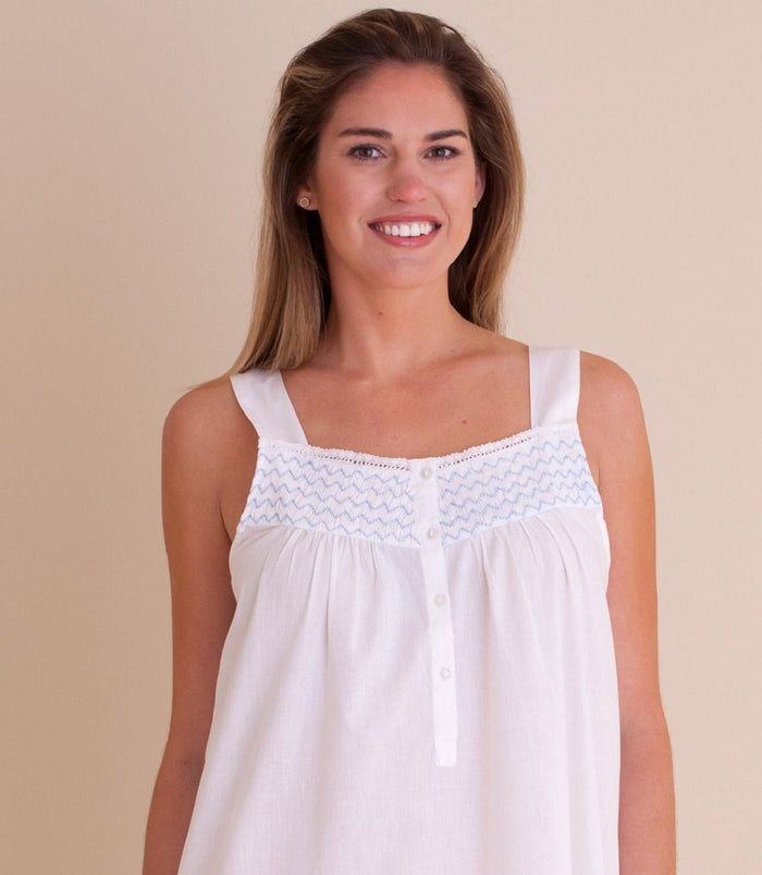 Vicki White Cotton Nightgown