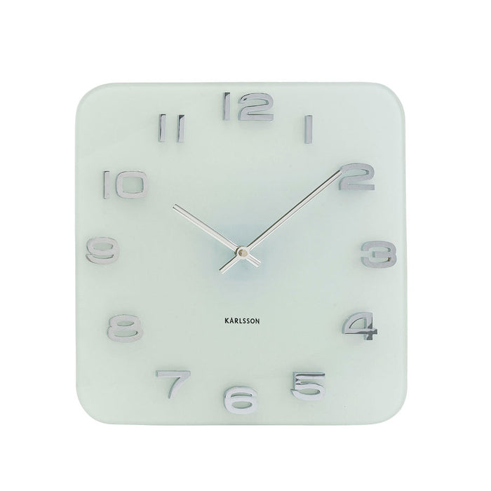 Karlsson Vintage Square Glass Wall Clock - White (35cm) | Koop.co.nz