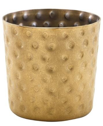 Vintage Steel Hammered Serving Cup Gold 8.5 X 8.5cm 40cl / 14oz (Box Of 12)