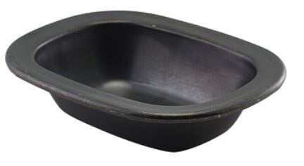 Vintage Steel Pie Dish Black 16 x 12 x 3.5cm (24cl / 8.4oz) (Box Of 12)