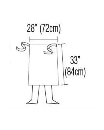 Waist Apron White With Black Tapes 28" X 33"