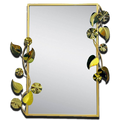 Wall Mirror, Metal Frame - Leaves, Vines, Abstract Flower