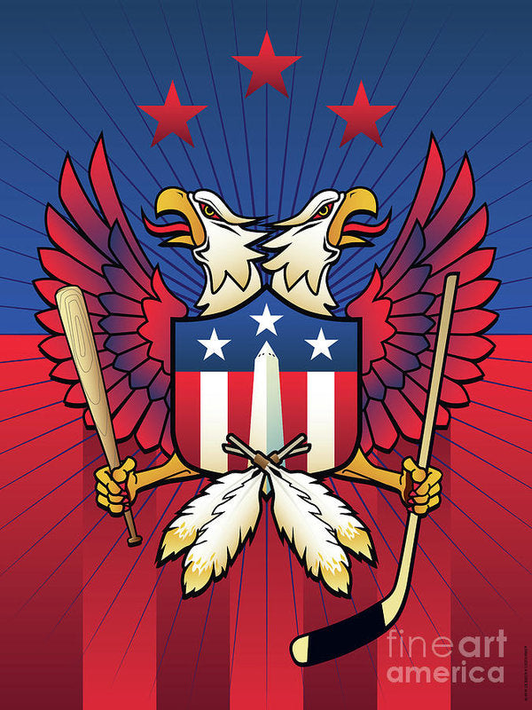 Washington DC Double Eagle Sports Fan Crest - Art Print