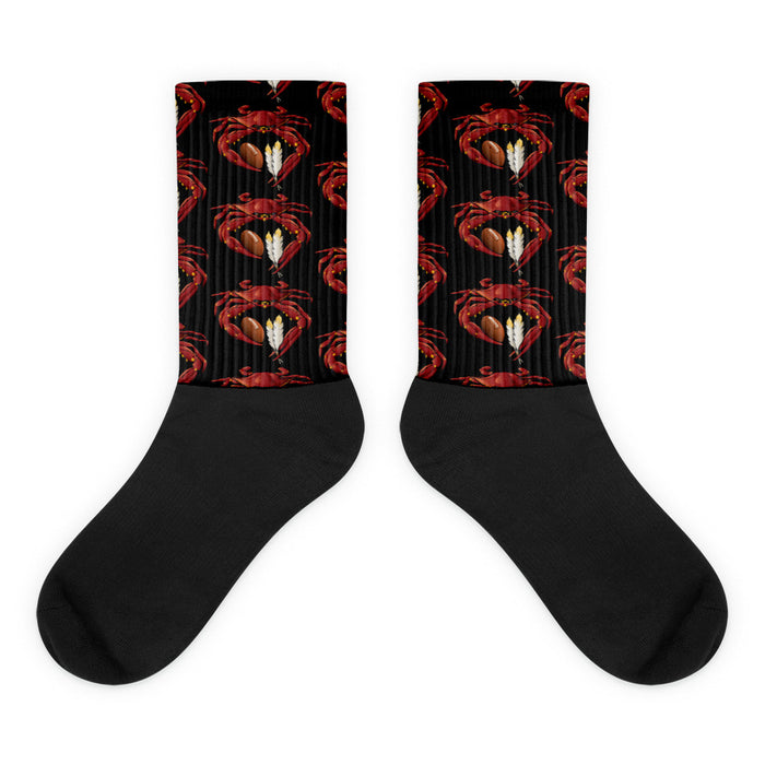 Washington Red Crab Football - Black Socks