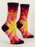 Watch Out.I'll Fuckin' Hug You W-Crew Socks BLUEQ