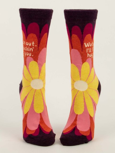 Watch Out.I'll Fuckin' Hug You W-Crew Socks BLUEQ