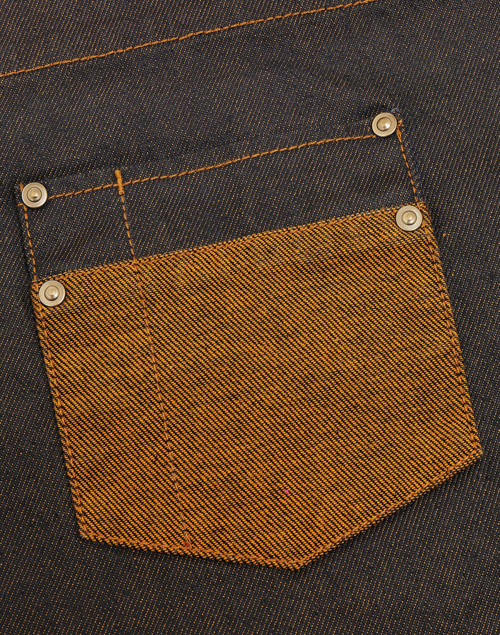 Waxed Look Bib Apron With Faux Leather Ties And Neckband 28" X 34"