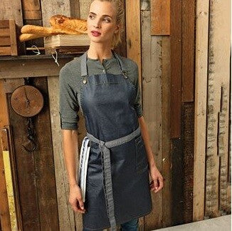 Waxed Look Denim Bib Apron 28" X 34"