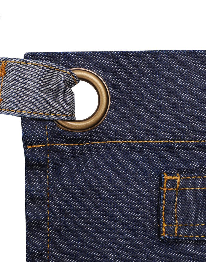 Waxed Look Denim Bib Apron 28" X 34"