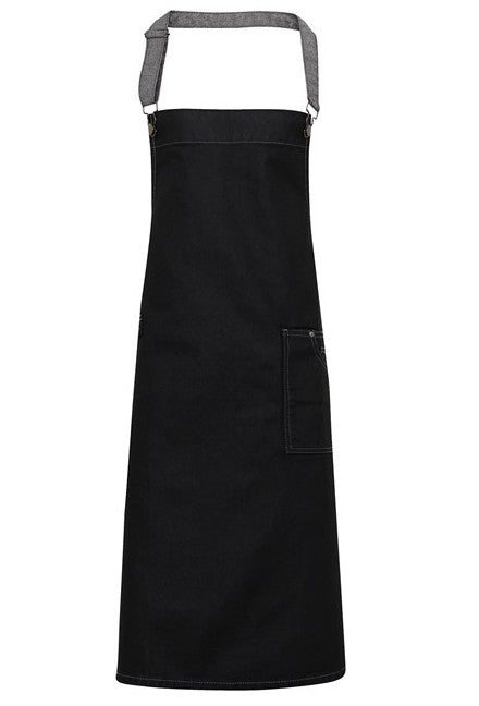 Waxed Look Denim Bib Apron 28" X 34"