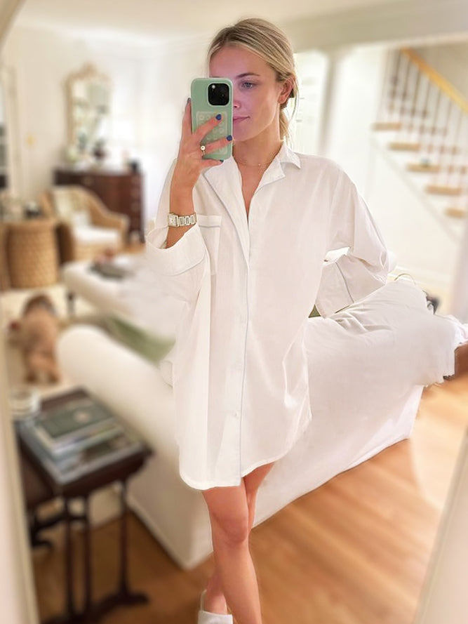 White Cotton Nightshirt