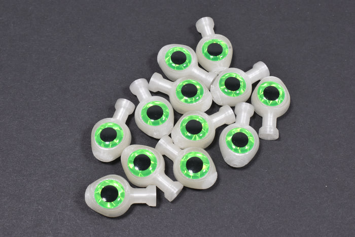 White Glow Blue W/ Large Knot Hole - Green Eye