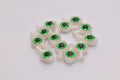 White glow green with green eyes salmon & trout trolling fly skirt head
