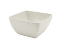 White Melamine Curved Square Bowl 12.5 x 6cm (W x H)
