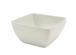 White Melamine Curved Square Bowl 12.5 x 6cm (W x H)