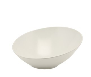 White Melamine Slanted Buffet Bowl 21 x 20 x 10cm