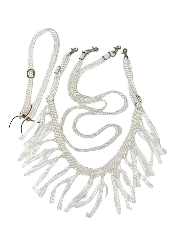 White mule tape tack set - Tiffanys Braided Tack LLC