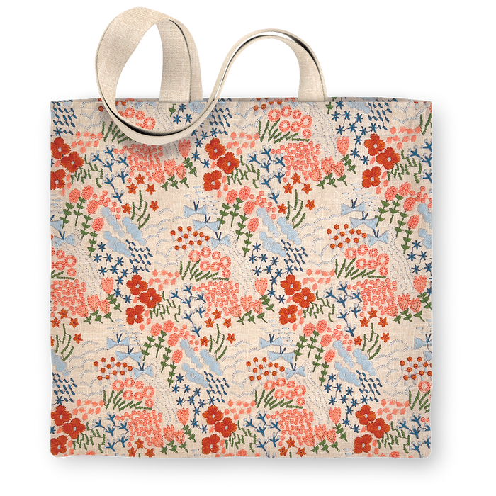 Wildflower Meadow Embroidered Tote Bag