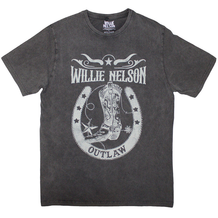 Willie Nelson Unisex Stone Wash T-Shirt: Outlaw