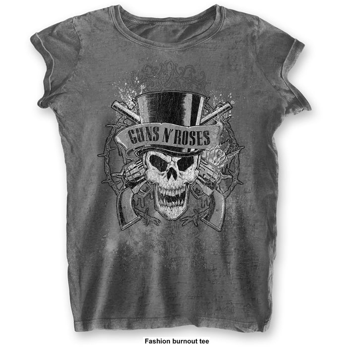 Women's Guns N' Roses T-shirt - Faded Skull Rock Off