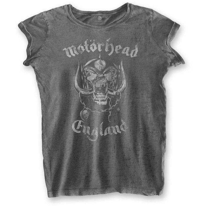 Women's Motorhead T-shirt - England, Burn Out Rock Off