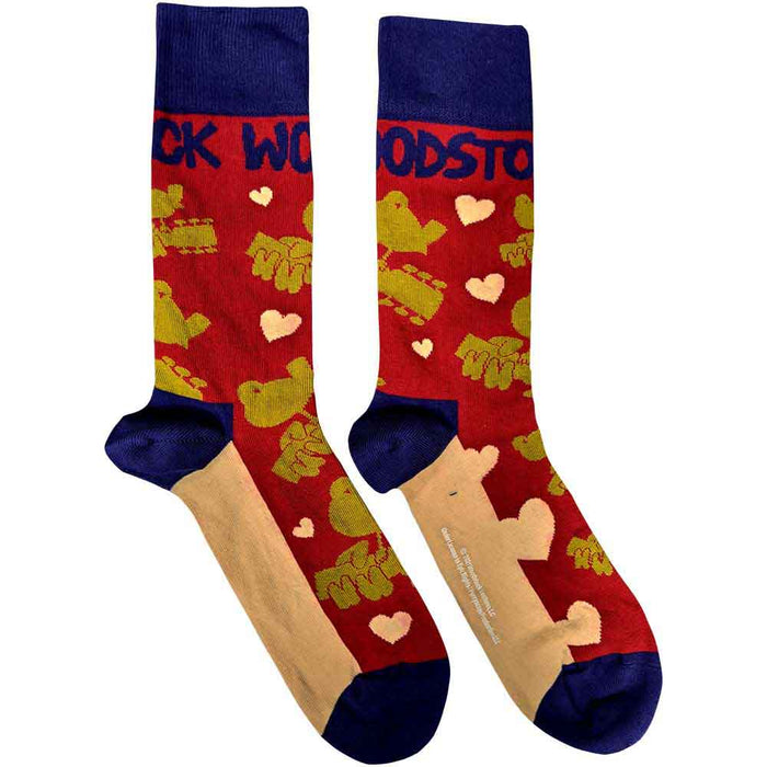 Woodstock Unisex Ankle Socks :Birds & Hearts Rock Off