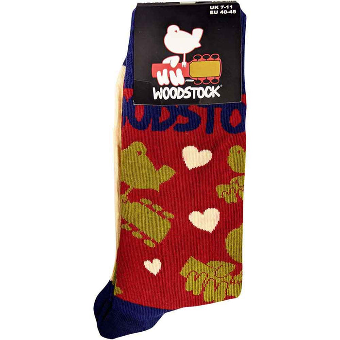 Woodstock Unisex Ankle Socks :Birds & Hearts Rock Off