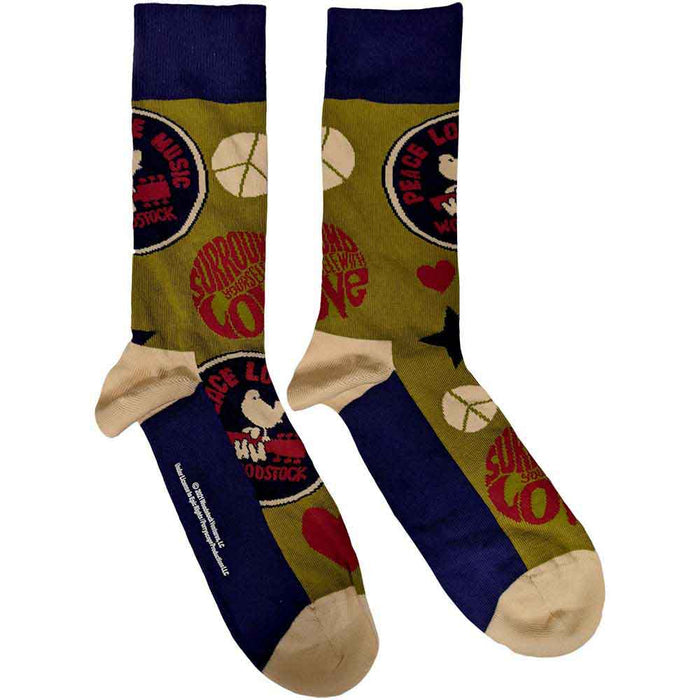 Woodstock Unisex Ankle Socks : Peace - Love - Music Rock Off
