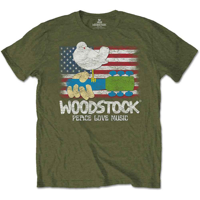 Woodstock Unisex T-shirt , Flag Rock Off