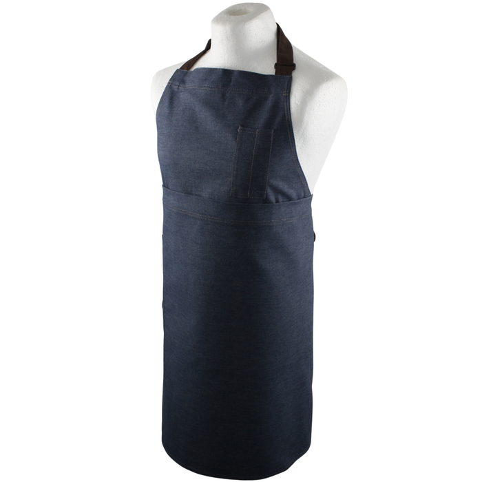 Work Range Bib / Waist Combination Apron Denim 87cm X 84cm With Pen Pocket & 1 Hip Pocket + Cloth Loop