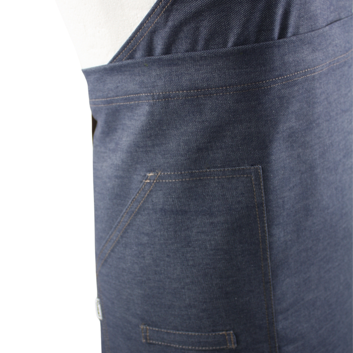 Work Range Bib / Waist Combination Apron Denim 87cm X 84cm With Pen Pocket & 1 Hip Pocket + Cloth Loop